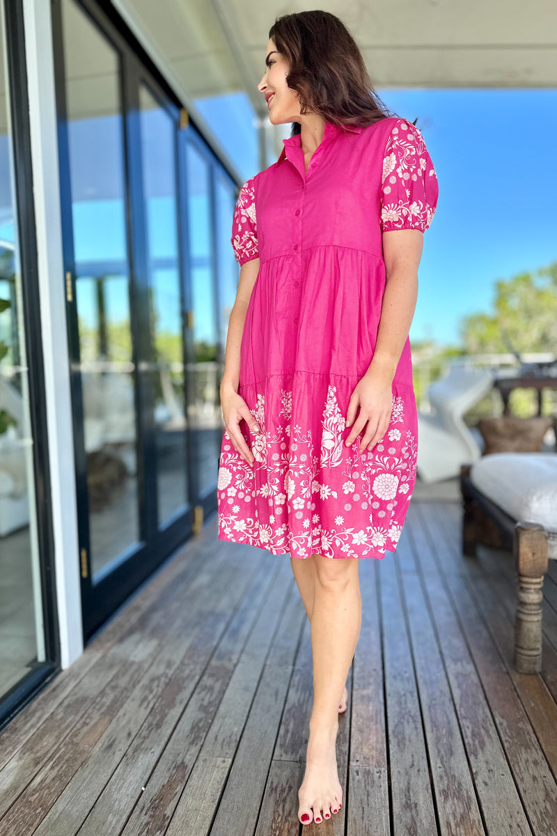 Priya Shirt Dress In Rose