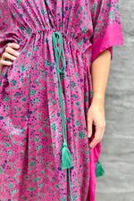 Cotton Kaftan In Rani Blossom