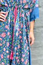 Cotton Kaftan In Midnight Rose