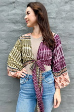 Upcycled Silk Sari Wrap Blouse In Perfect Paisley