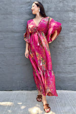 Aurora Dress In Abstract Cerise