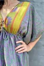 Aurora Dress In Lime & Lilac Paisley