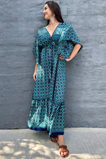 Aurora Dress In Moroccan Navy & Teal