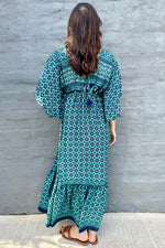 Aurora Dress In Moroccan Navy & Teal