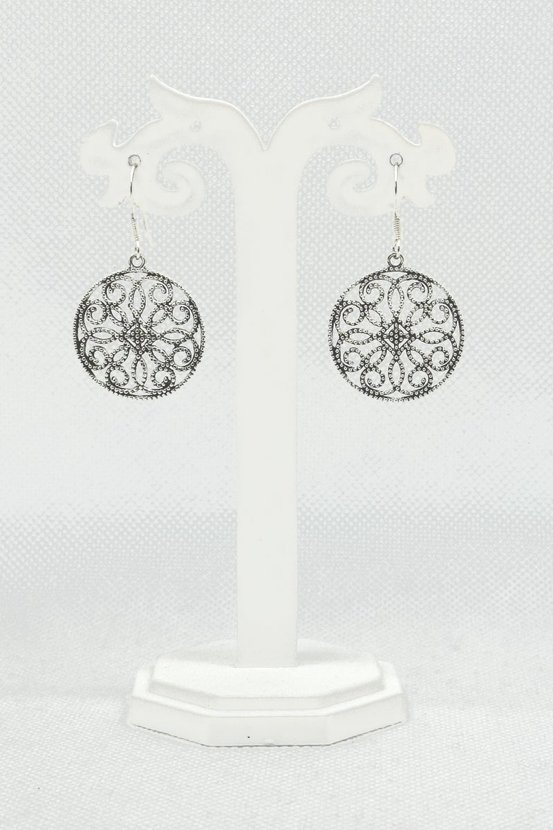 Sterling Silver Swirl Filigree Danglers