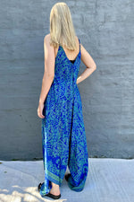 Jiya Jumpsuit In Sapphire Damask