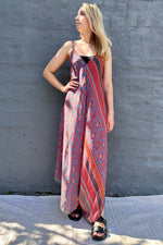 Jiya Jumpsuit In Salmon Paisley