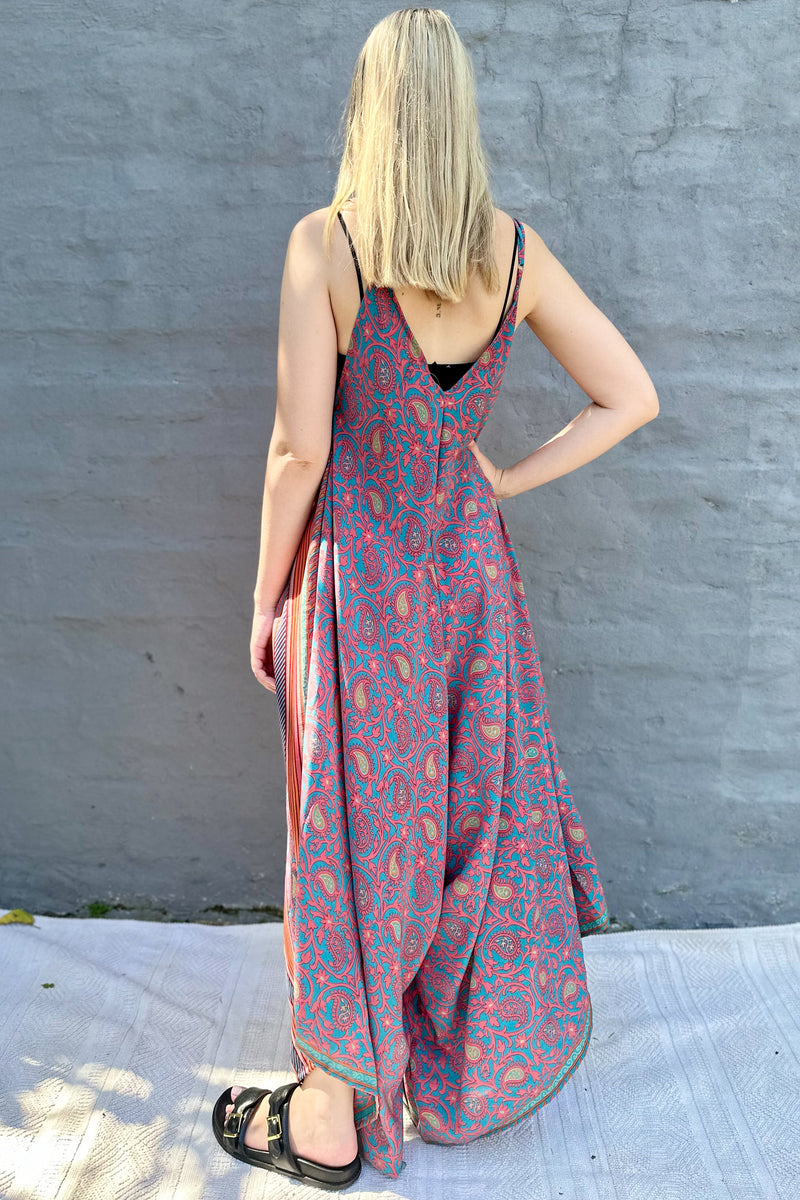 Jiya Jumpsuit In Salmon Paisley