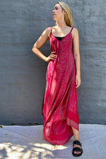 Jiya Jumpsuit In Cerise Damask