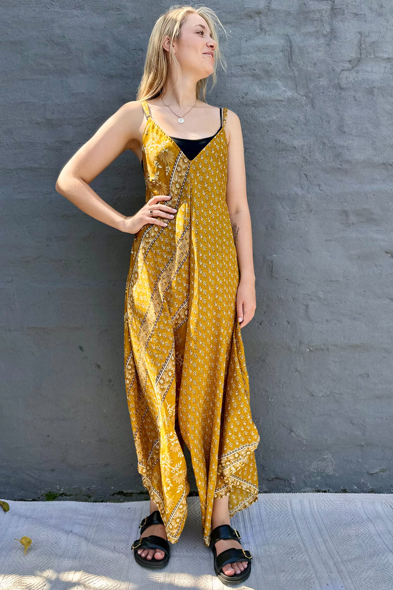 Jiya Jumpsuit In Mustard Floral