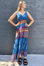 Yara Dress In Abstract Blue