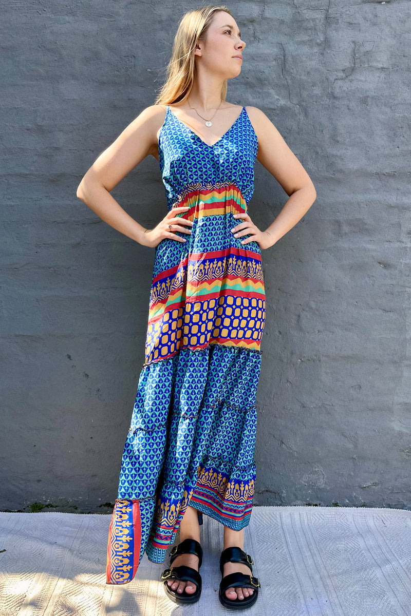 Yara Dress In Abstract Blue