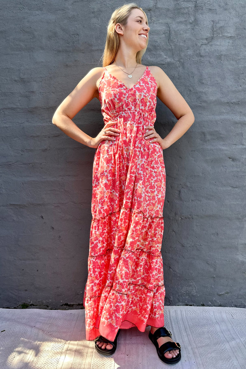 Yara Dress In Tangerine Floral