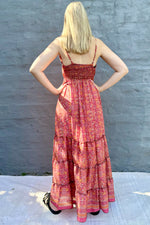 Yara Dress In Salmon Botanical