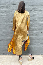Upcycled Silk Sari Kimono In Golden Baroque