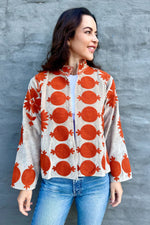 Poppy Velvet Jacket In Stone Sunset