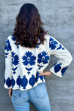 Poppy Velvet Jacket In Blue Ice