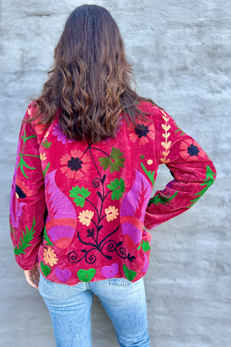 Velvet Love Jacket In Rose