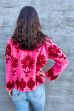 Poppy Velvet Jacket In Ruby Fuchsia