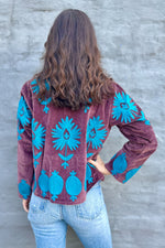 Poppy Velvet Jacket In Plum Sky