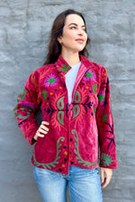 Velvet Love Jacket In Magenta