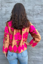 Poppy Velvet Jacket In Bronze Rose