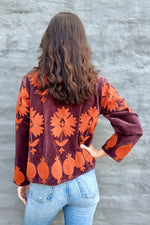 Poppy Velvet Jacket In Burnt Grape