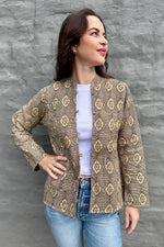 Quilted Cotton Jacket In Tribal Sand