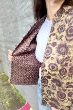 Quilted Cotton Jacket In Wine Garden