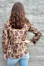 Quilted Cotton Jacket In Wine Garden