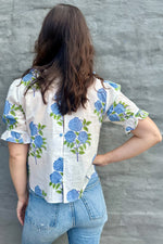 Sana Blouse In Blue Posy