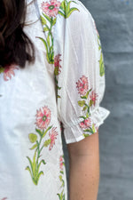 Sana Blouse In Pink Posy