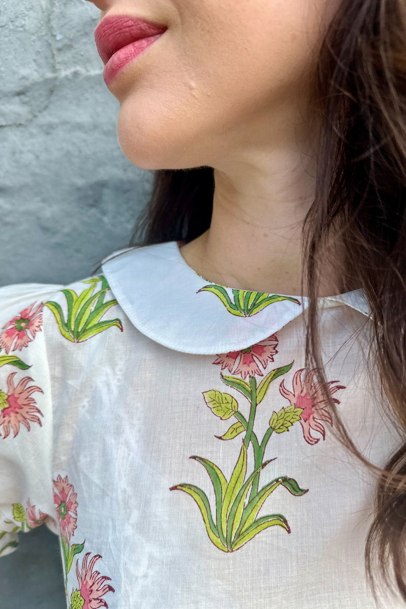 Sana Blouse In Pink Posy