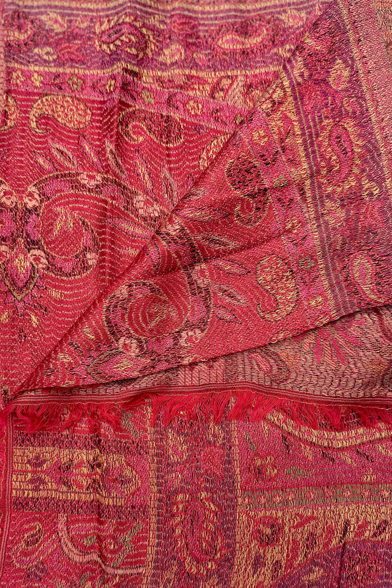 Cashmere & Bamboo Scarf In Crimson Paisley