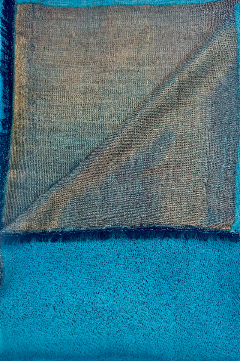 Cashmere & Bamboo Scarf In Golden Teal