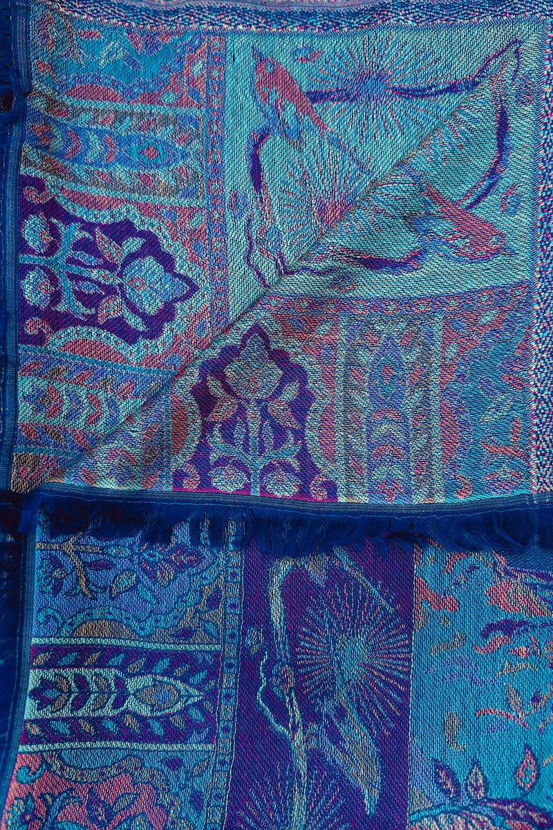 Cashmere & Bamboo Scarf In Blue Heron