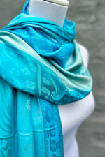 Cashmere & Bamboo Scarf In Ocean Paisley