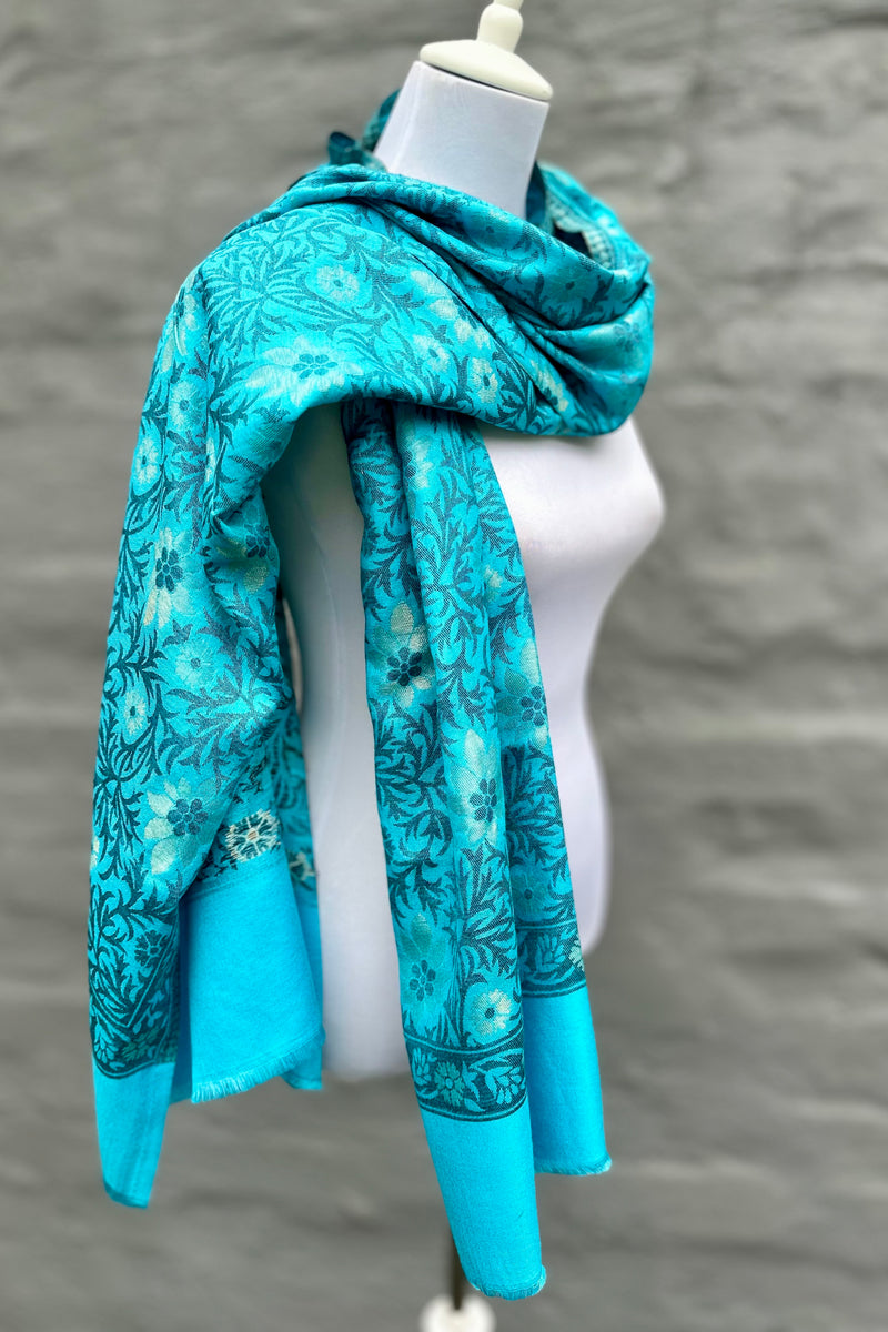 Cashmere & Bamboo Scarf In Silvery Sky