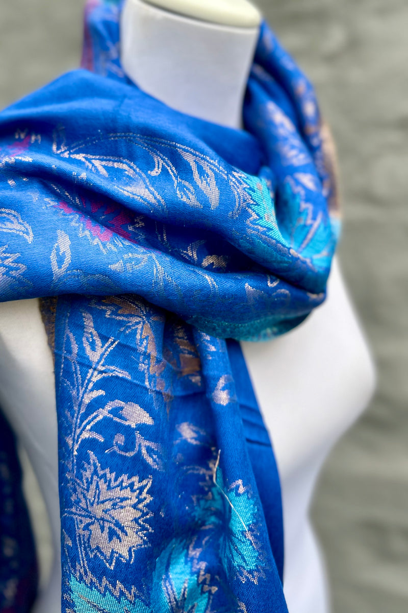 Cashmere & Bamboo Scarf In Royal Oak