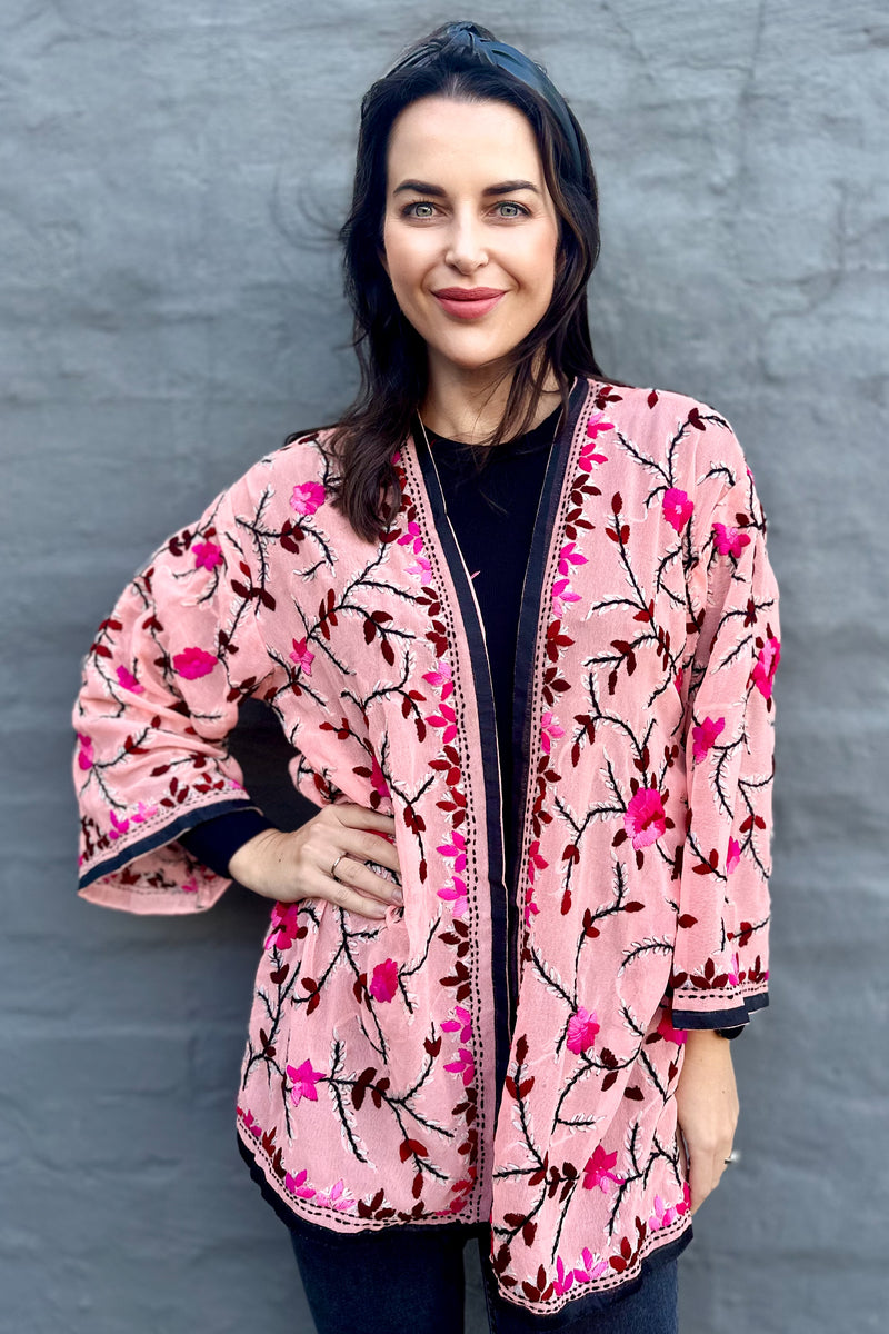 Phulkari Jacket In Pirouette Pink