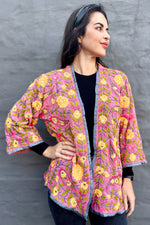 Phulkari Jacket In Dusty Pink