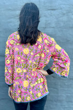 Phulkari Jacket In Dusty Pink