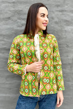 Quilted Cotton Jacket In Citrus Baroque