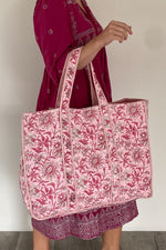 Pirouette Pink Floral Padded Tote Bag