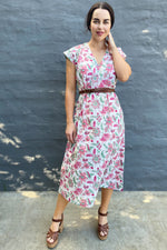 Savita Dress In Magenta Pink Botanical