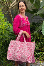 Pirouette Pink Floral Padded Tote Bag