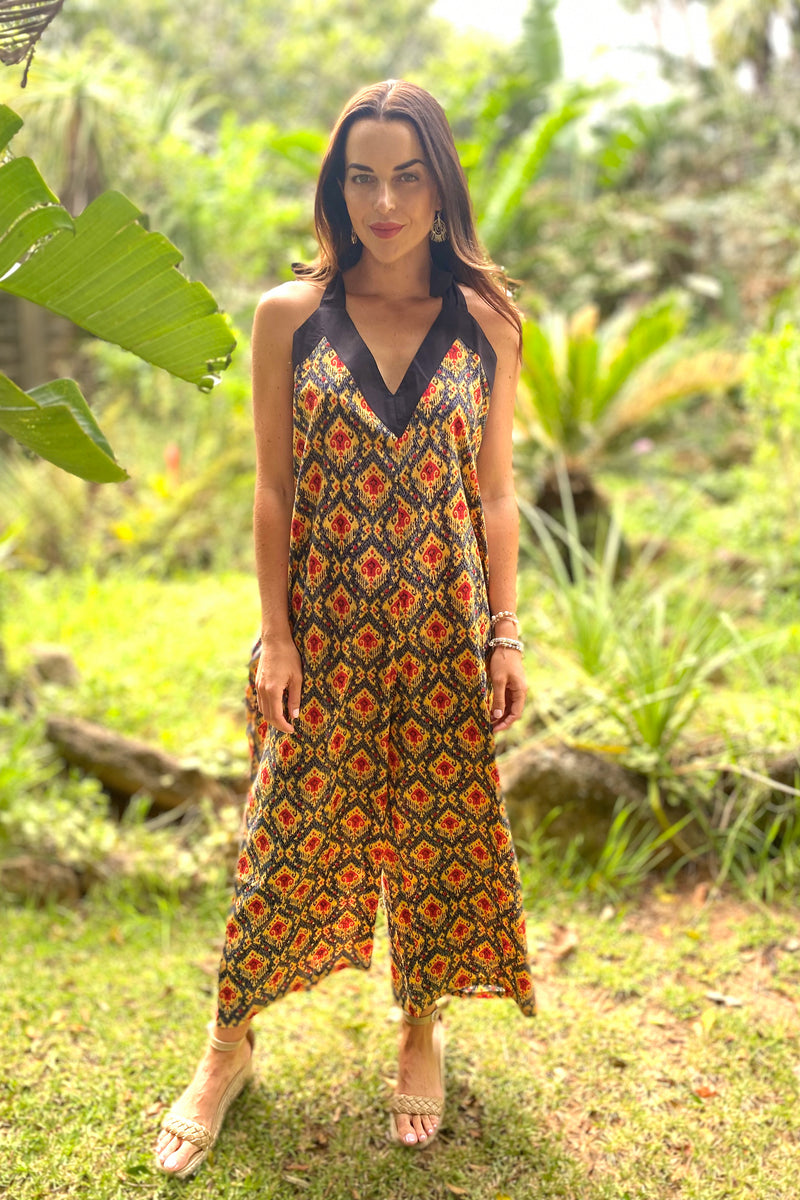 Ikat Jumpsuit In Fire