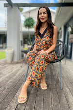 Ikat Jumpsuit In Fire