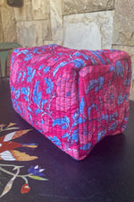 Quilted Toiletry Bag Pink Rose Garden